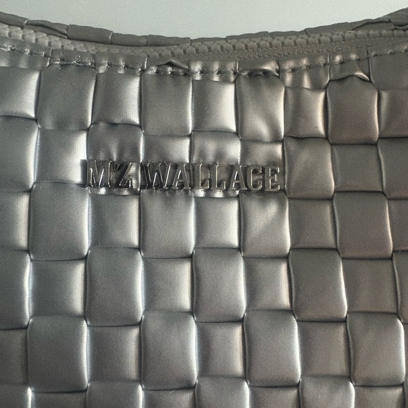 MZ Wallace Silver Shoulder Bag with Quilted Texture - Picture 4 of 6